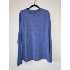 01. ALGO Performance Shirt Men Workout Active Gym Long Sleeve SPF 40 Blue XL